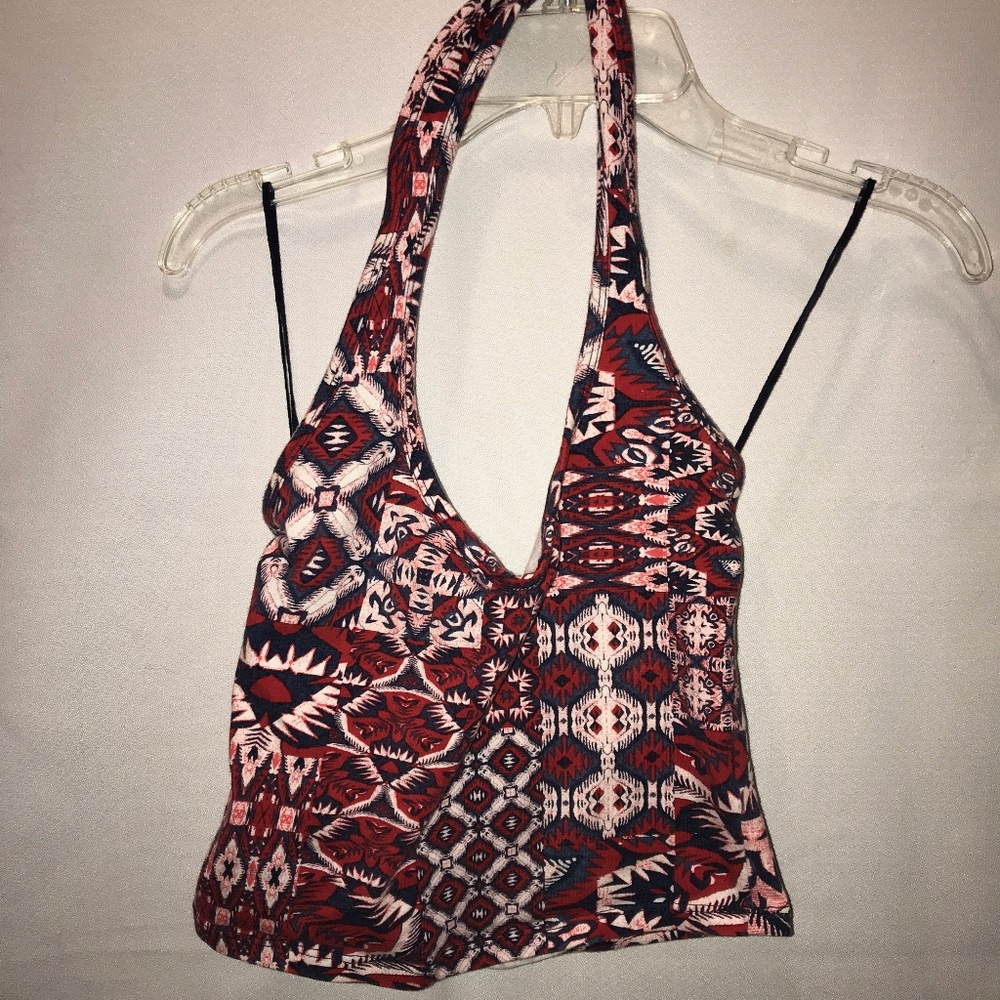 Pink, red and blue halter top